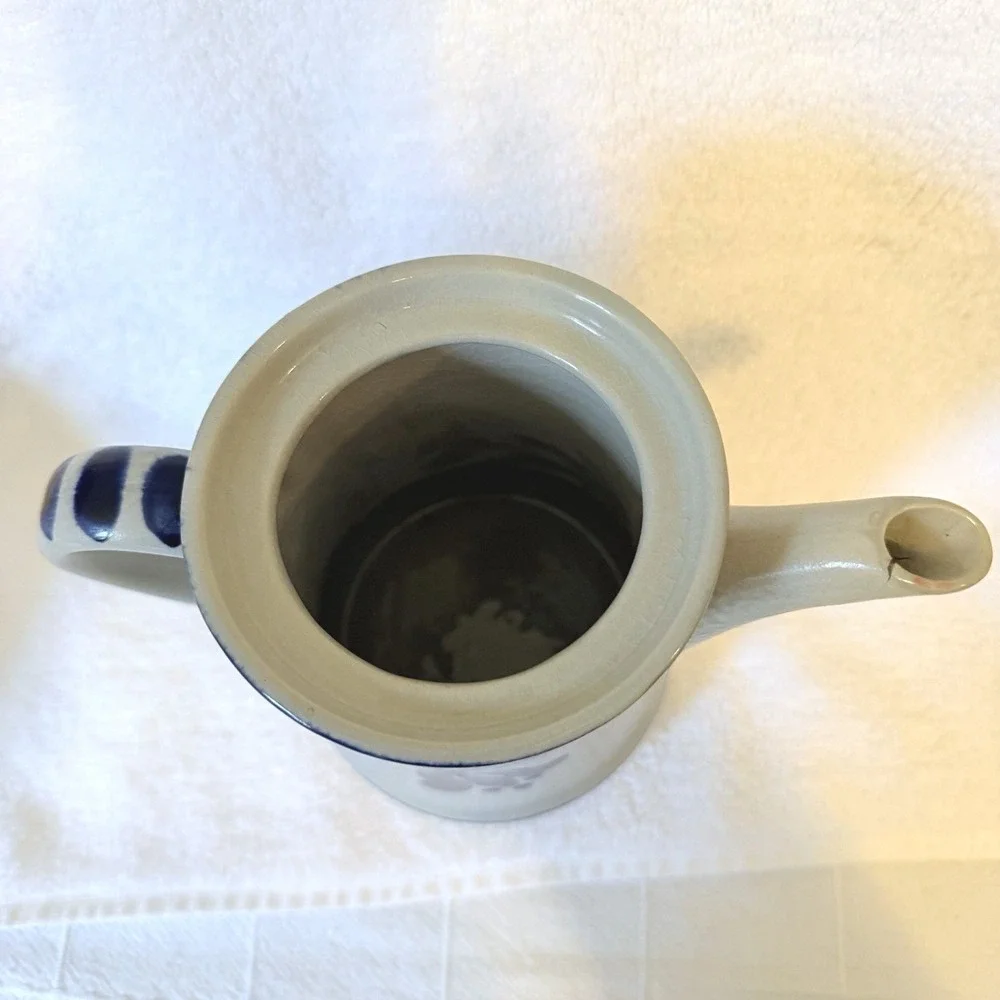 Vintage Wick Werke German Salt Glaze Stoneware  1541 Blue/ Gray Teapot